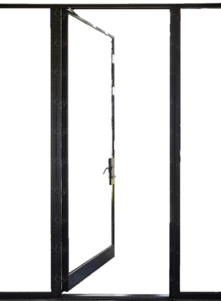 aluminium door opened